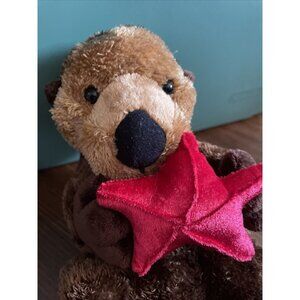 Aurora Otto the Otter with starfish plush beanie stuffed animal toy